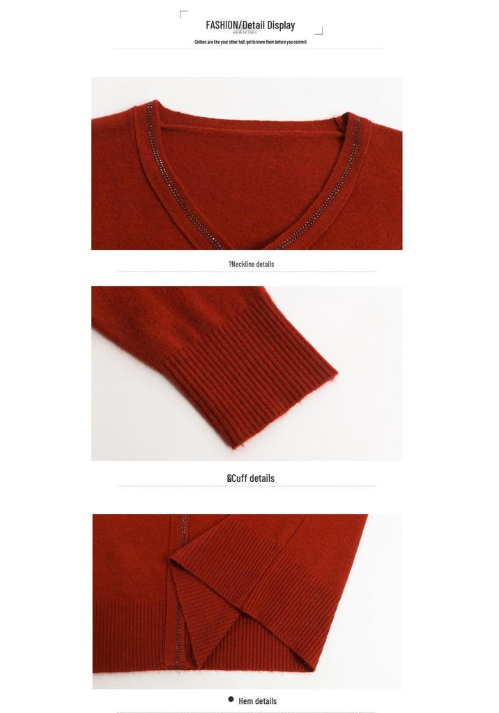 Feinstrickpullover für Mütter: Frühlings-/Herbststil, Langärmeliger Wollpullover für Frauen mittleren Alters