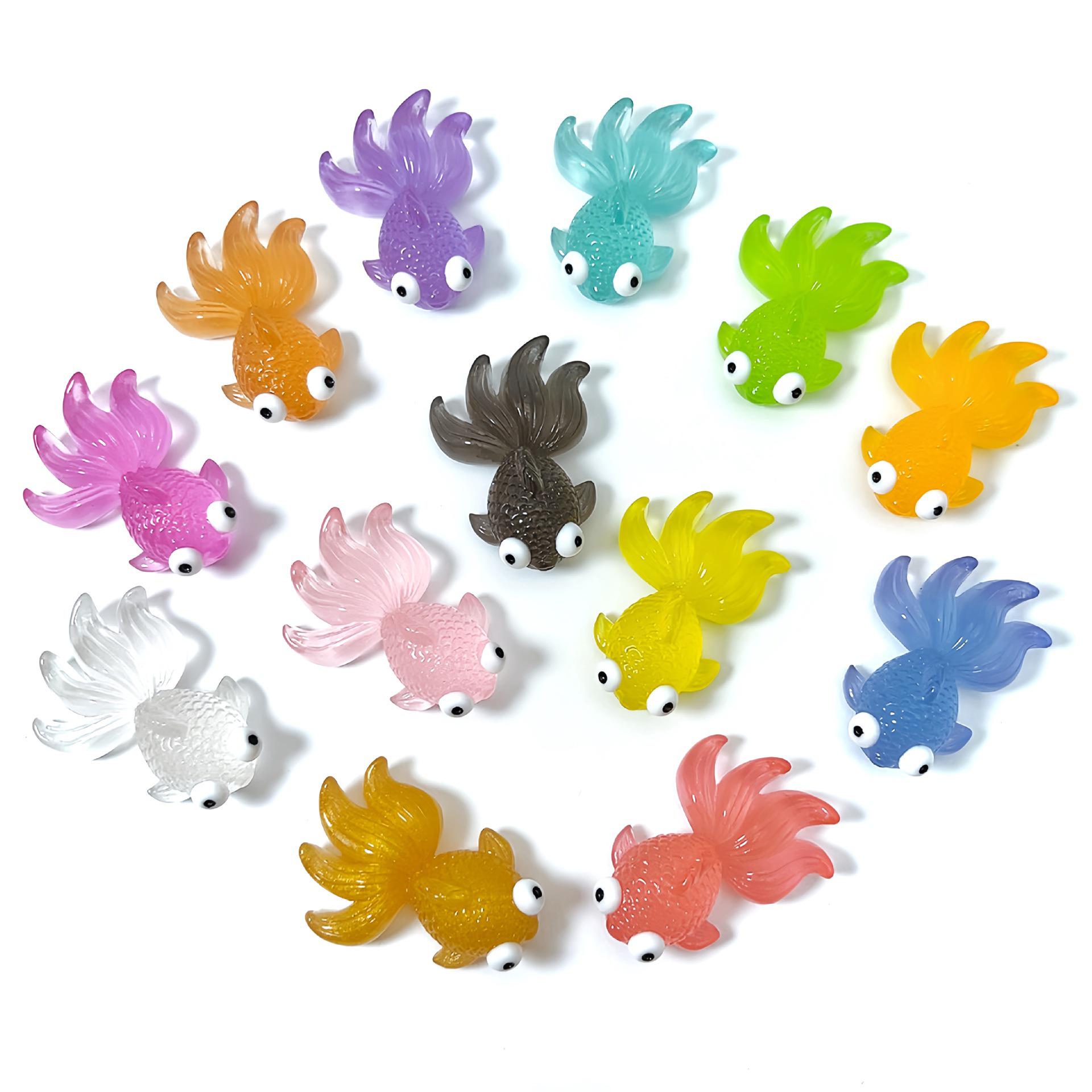 Luminous Cartoon Goldfish Ornaments - Creative DIY Resin Accessories for Kids Luminous Goldfish
