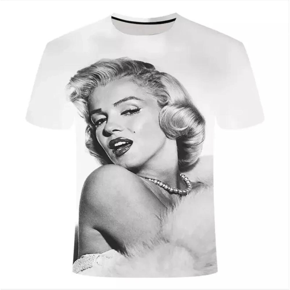 Marilyn Monroe Hip-Hop 3D Printed Men’s Short-Sleeve T-Shirt Casual Crew Neck Loose Top