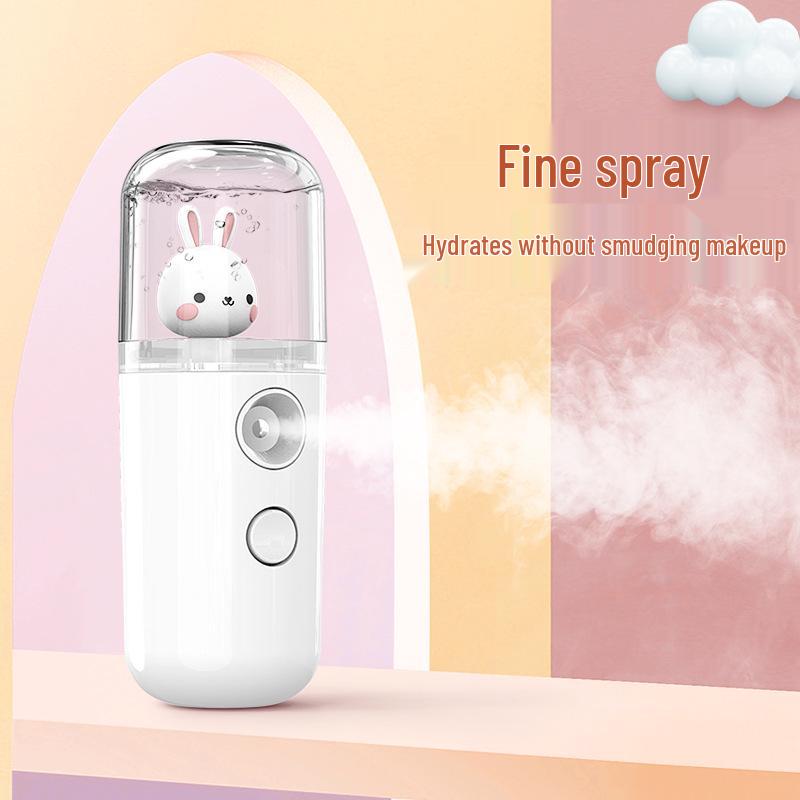 Rechargeable Nano Mist Plush Face Humidifier - Handheld Cold Spray Steamer