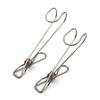 10PCS long tail stainless steel clip hanger with hook clothes drying clip spring clip long hook clip data file storage cable clip