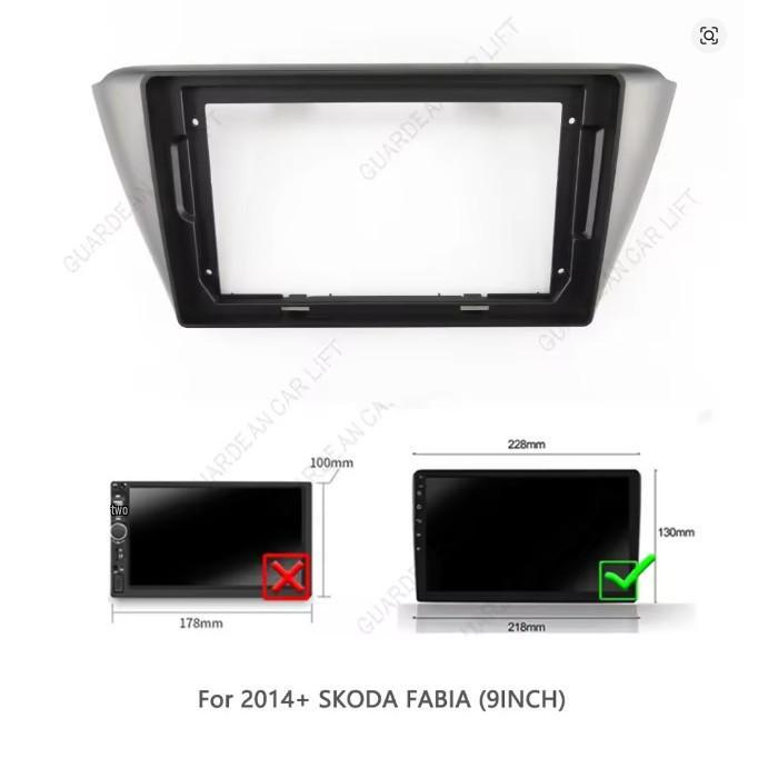 9-Zoll Navigationspanel-Rahmen für Skoda Fabia ab 2014