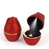 Mit LED-Leuchten LED-Ringe Box Rosenform Schmuckring-Etui Tragbare Halskettenbox für Valentinstag