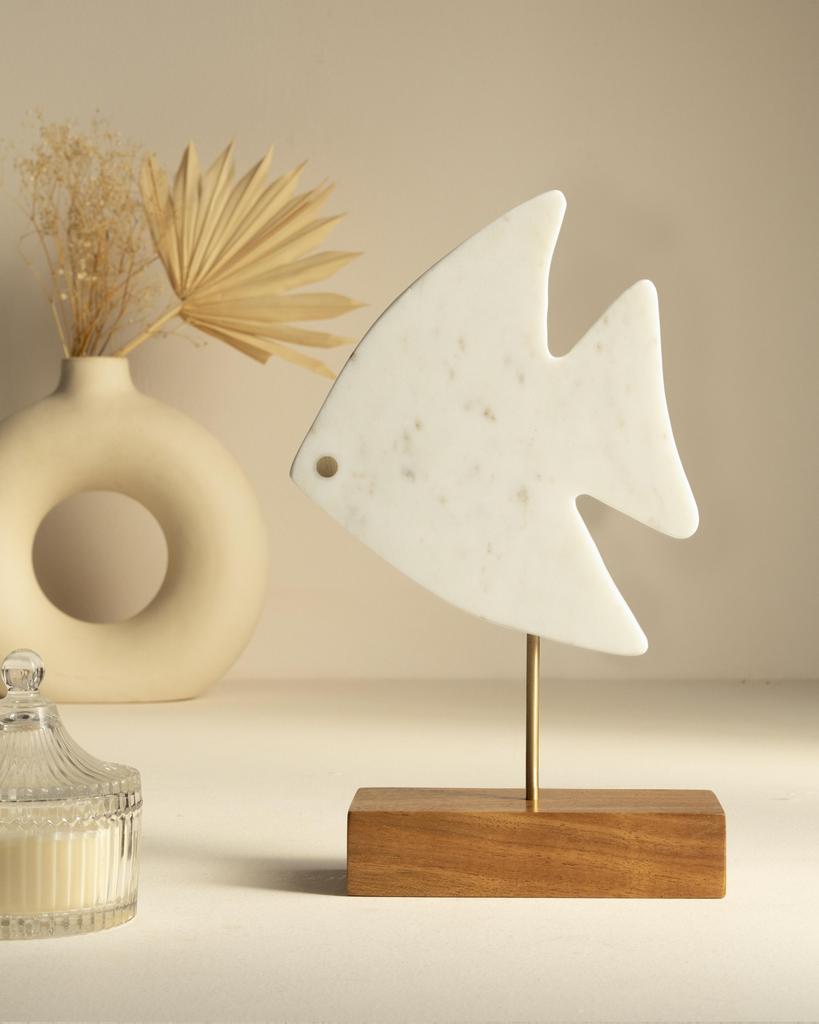 Marble Fish Sculpture, Marble Fish Figurine, Marble Showpiece
