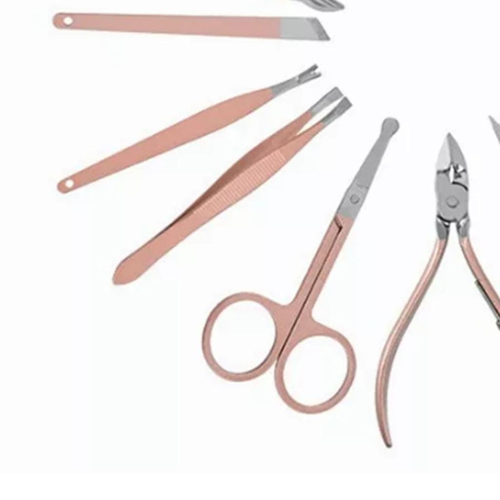 18 In 1 Manicure Set Professional Manicure Pedicure Kit Nail Clippers Set Nail Care Kit Rose Gold