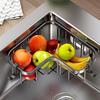 Carbon Steel Sink Drain Rack Wall Mounted Sponge Storage Basket Triangular Drainage Rack  for Home