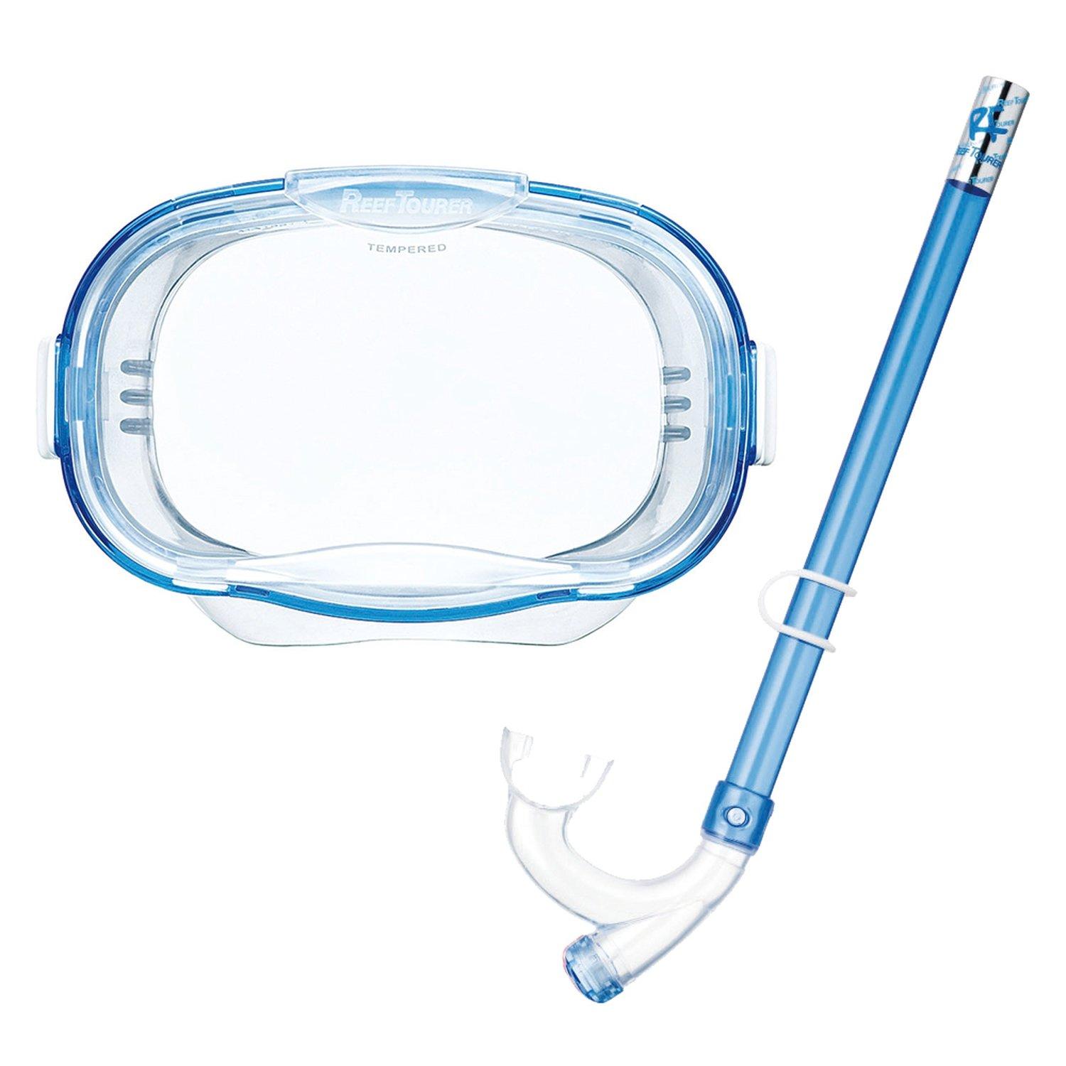 

Reef Tourer Маска для снорклинга для детей, 2 предмета, Эластомер, 4-9 лет, Синий,