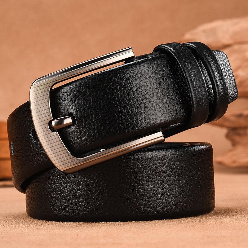 Male Genuine Leather Belts for Men's High Quality Luxury Pin Buckle Jeans Cowskin Casual Belt Business Cowboy Waistband