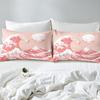Japanese-Style Pink Wave Three-Piece Quilt Cover Digital Printing Bedding Set Bed Cover
