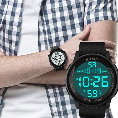 Montre-bracelet étanche à LED de sport militaire analogique numérique de luxe pour hommes