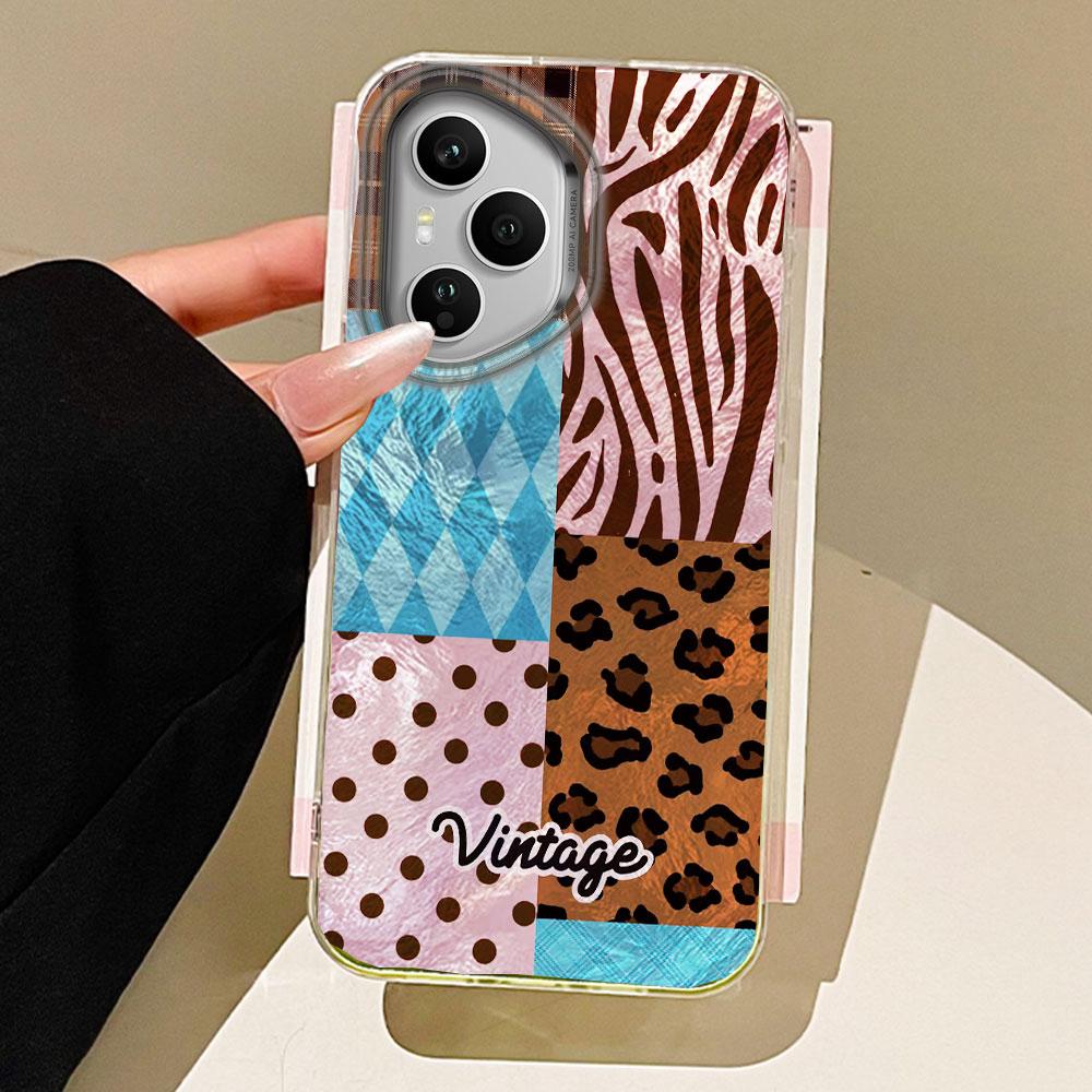 Vintage Blue Leopard Print Phone Case for Honor 400 200 90 Smart Pro Magic7 6 5 70 Lite X9a X9c X9b X8b X8a X8c X7c X6c Cover