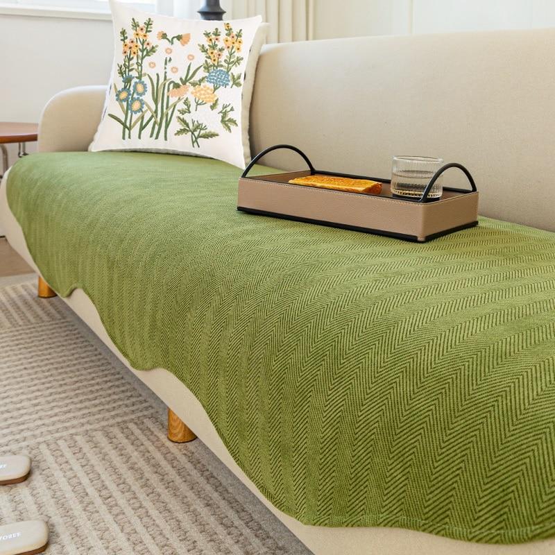 Nordic Chenille poduszka na sofę antypoślizgowa 4 sezonowa uniwersalna narzuta na sofę jednolity kolor nieregularne sofy ręcznik wystrój salonu ręcznik