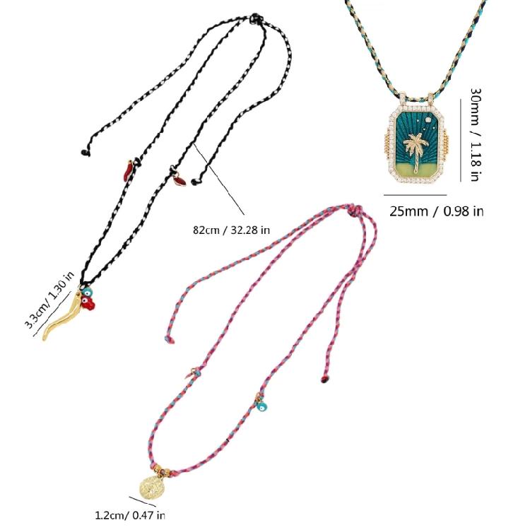 Modischer Schmuck Baumwollseil-Halskette Lebhafte Baumwollseil-Halskette mit Pepper Devil Eye-Anhänger für Zusammenkünfte