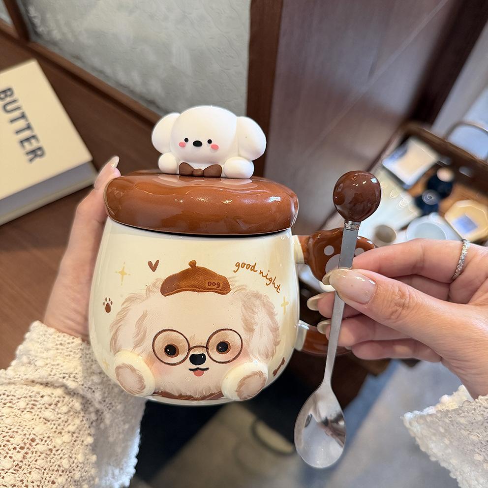 Puppy Mug High Value Ceramic Cup Cute Water Cup Female Couple Home Coffee Breakfast Cup Children