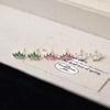 Copper-Plated 925 Silver Crown Stud Earrings with Colorful Zirconia – Exquisite, Versatile, High-End Design for Women.