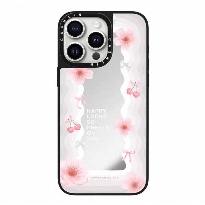 For New for Apple 16Pro Lucky for IPhone15ProMax Sakura Mirror Phone Case 14plus Anti-fall