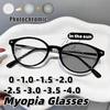 Women's INS Style High-Definition Eyewear Anti-Blue Light Photochromic Myopia Glasses Minus Diopter Eyeglasses 0 To -4.0
