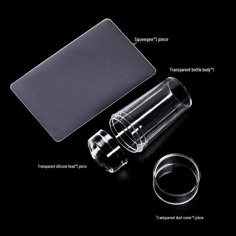 Nail Art Silicone Stamping Set: French Tip Tool with Scraper & Lid