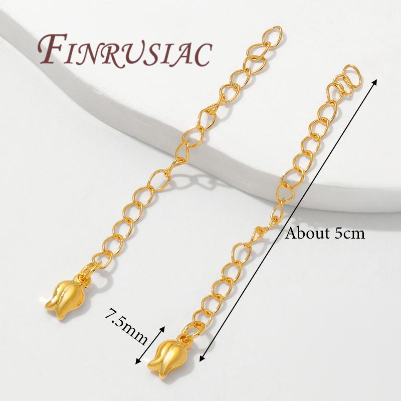 10-20pcs 18K Gold Plated 5cm Extension Chain For Jewelry Making,Necklace Extender,DIY Connectors For Bracelets Accessories