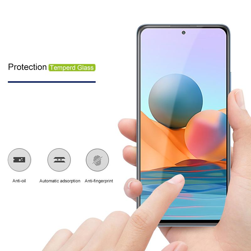 

AMORUS Full Covering Full Glue Silk Printing Tempered Glass Screen Protector Film for Xiaomi Redmi Note 10 5G/Poco M3 Pro 5G/4G Black
