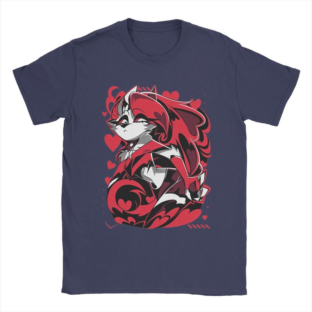 Humorous Cartoon Helluva-Boss T-Shirts for Men Crew Neck Cotton T Shirt Short Sleeve Tee Shirt Unique Tops