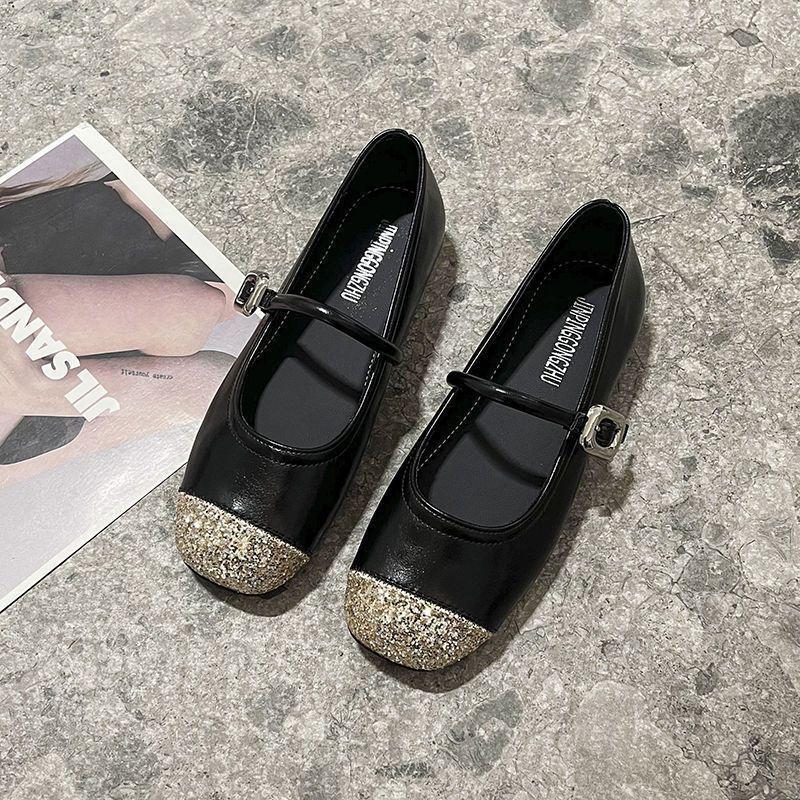 Foreign temperament flat heel Mary Jane shoes soft leather flat shoes summer 2025 new silver one-word strap shoes