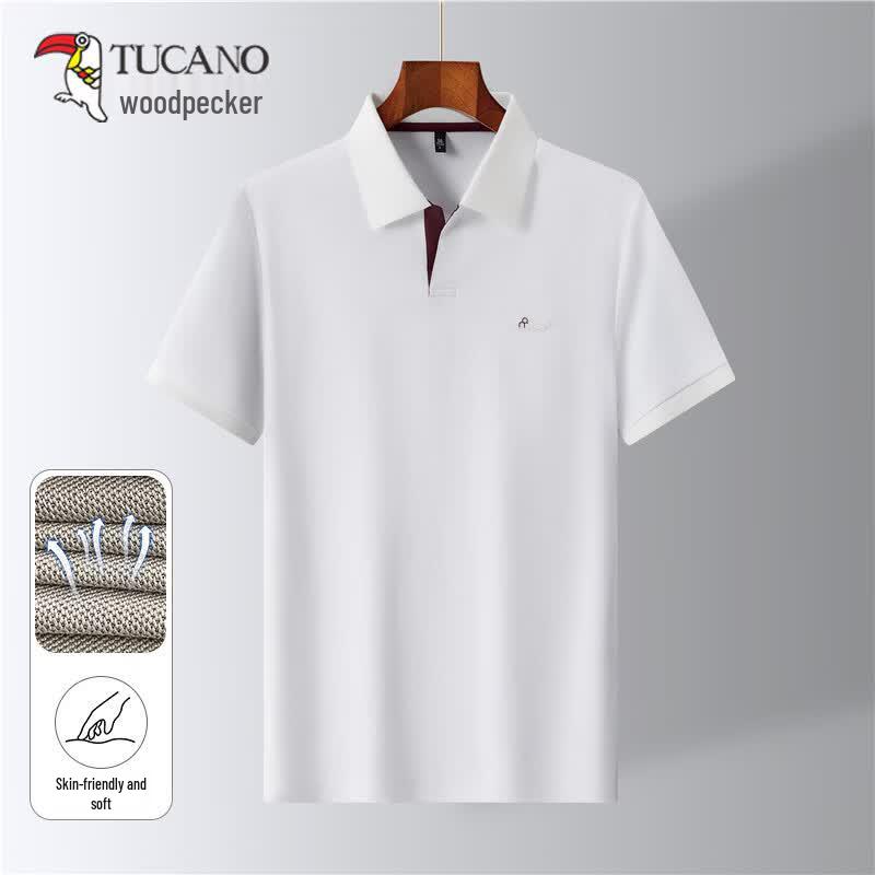 TUCANO Men's Cotton-Feel Short Sleeve Polo Shirt