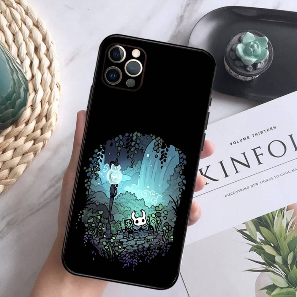 Custodia per Telefono H-Hollow Knight Silksong Per iPhone 17,16,15,14,13,12,Pro,Max,Plus,E,SE4,Air,Mini Scatola Morbida Nera