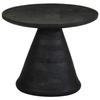 VidaXL Table d'appoint noir Ø50x40 cm bois de manguier massif, bout de canapé, table d'appoint de canapé, table de lampe, 4017535