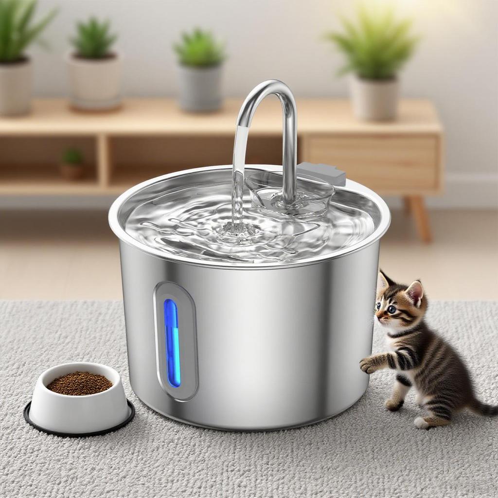 Automatischer Haustier-Trinkbrunnen aus Edelstahl für Katzen & Hunde – Leise, zirkulierende Hydrationsstation