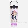 30Oz K-Pop Portable Car Cup Stainless Steel Thermos Cup with Straw Travel Sports Water Bottle with Handle Cover Coffee Vacuum Flask