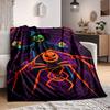 1pc Halloween Spider Web Print Blanket Lightweight Flannel Blanket Throw Blanket For Sofa, Bed, Travel, Camping Yy2509026131