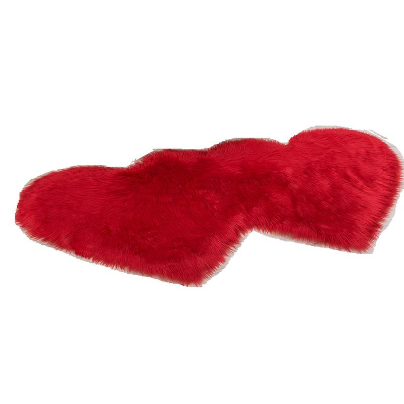 Tappeto in Lana Sintetica a Forma di Cuore Doppio - Tappeto per Soggiorno, Camera da Letto, Divano, Tavolino, Tappetino Spesso per Pavimento