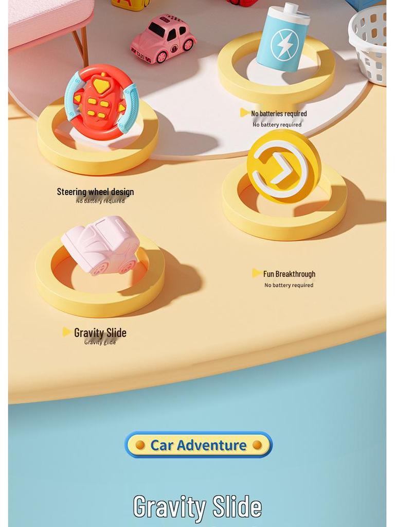 Kids' Adventure Track: Interactive Sliding Car Toy for Ages 1-3