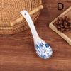 1Pc Blue And White Porcelain Soup Spoon Household Tableware Retro Japanese Style Ceramic Soup Spoons For Home Restaurant