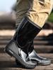 Chunky Male Shoes Non Slip Half High Wellies Work Plastic Designer Low-heel Galoshes for City Garden Water Gum Men's Rain Boots