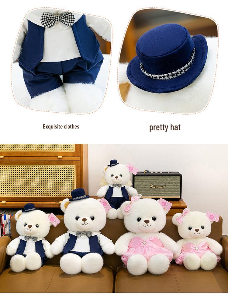 Romantic Wedding Couple Teddy Bear Plush Doll Commemorative Gift