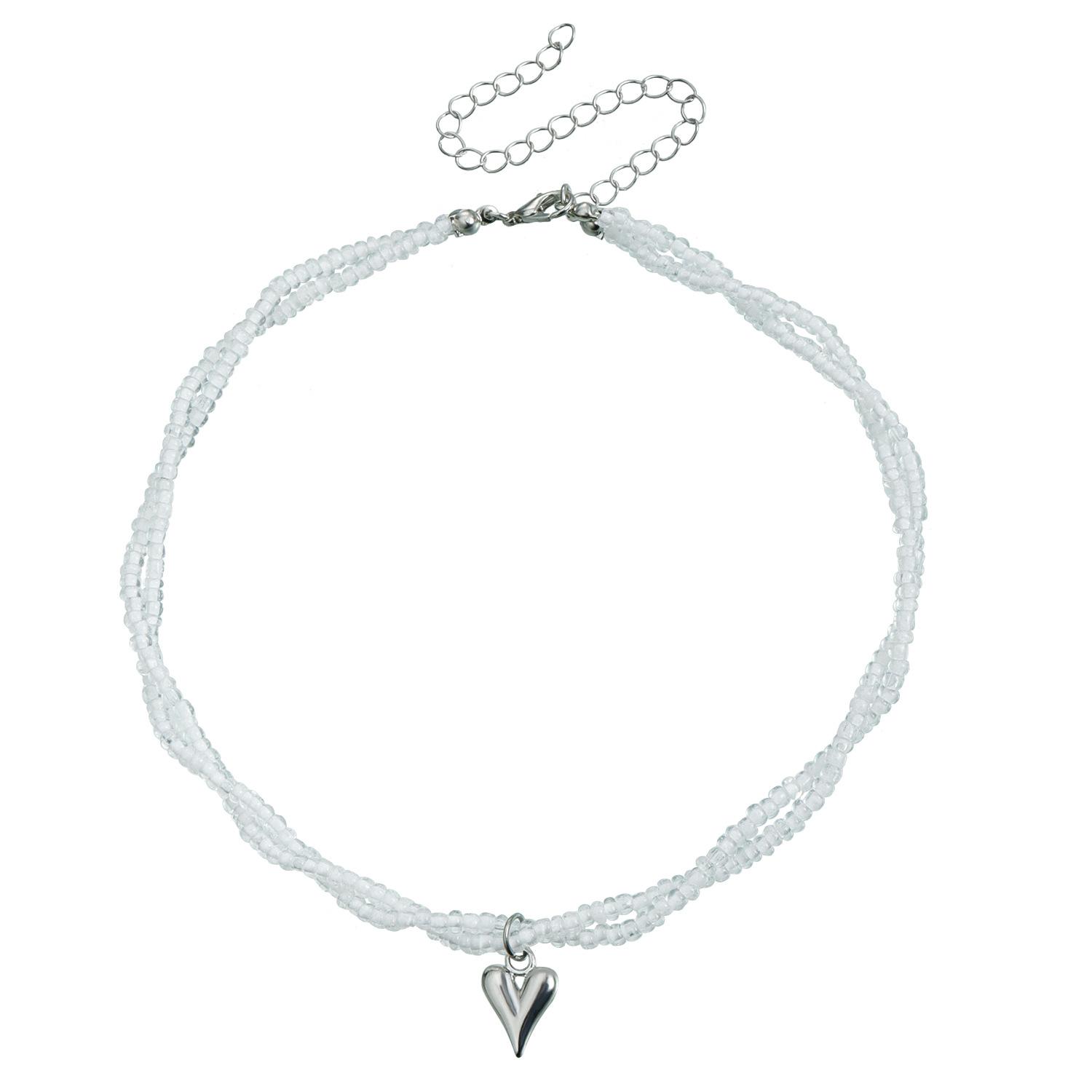 

Ювелирные изделия Простой дизайн Двухслойная подвеска в виде кристалла и сердца Высококлассное ожерелье Женское