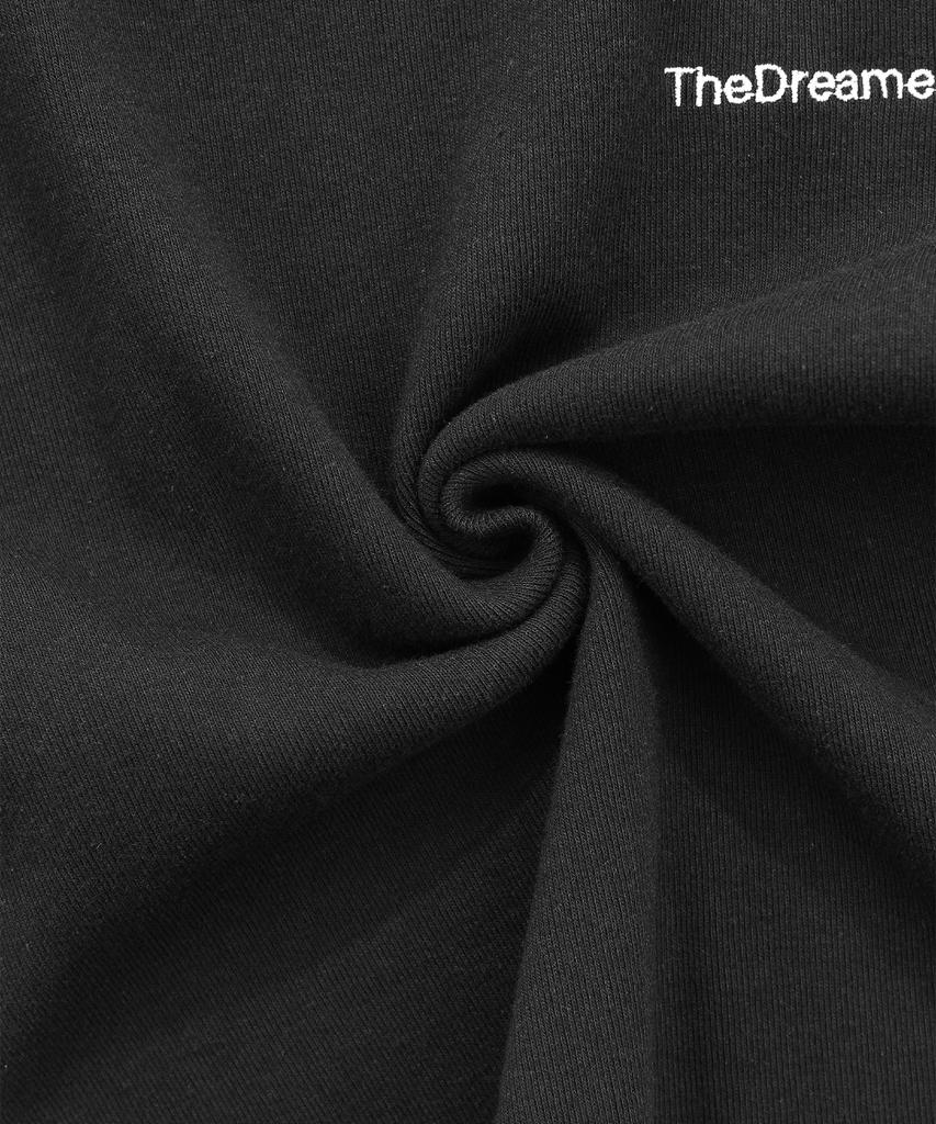 Deodeulimeo Healing Cotton Henley Neck Short Sleeve T-Shirt Black