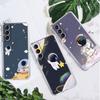 Astronaut Universe Clear Case For Samsung Galaxy S22 S20 FE S21 S10 S9 Plus Note 20 Ultra 10 Lite Transparent Phone Shell
