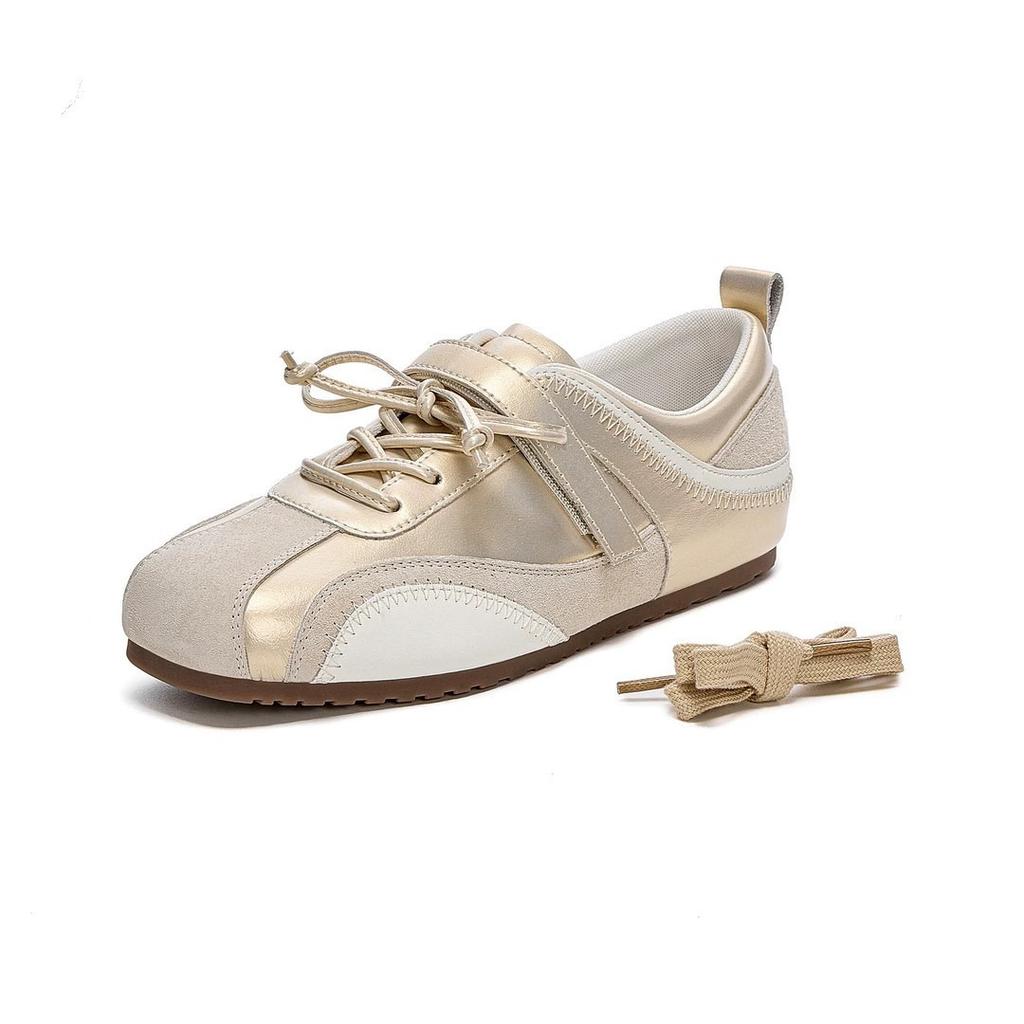 Klettverschluss-Sneaker Damen Herbst Neu Leder Mode Nische Vielseitige Freizeitschuhe Damen