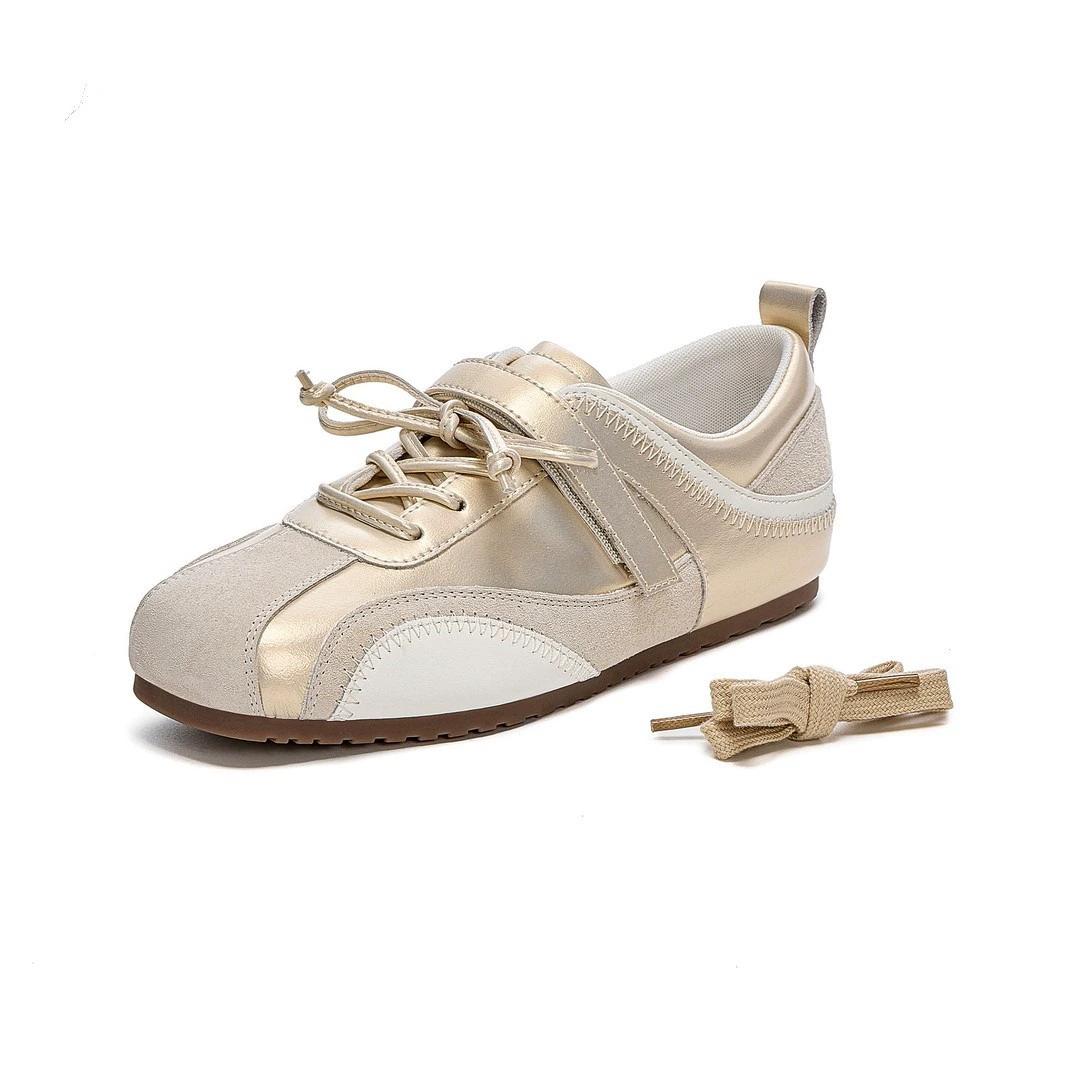 

Velcro sneakers women s autumn new leather fashion niche versatile casual shoes women 40 шампанського