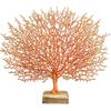 Coral Sculpture Table Top Ornament Decor Tabletop Figurine, Orange