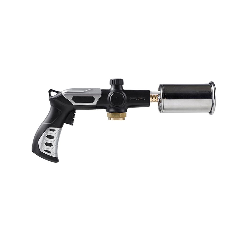 Torch Guns Adjustable Flame Thrower - One- Ignition Torch For Searing Steak, BBQ, Welding - Butane Tank Not Included