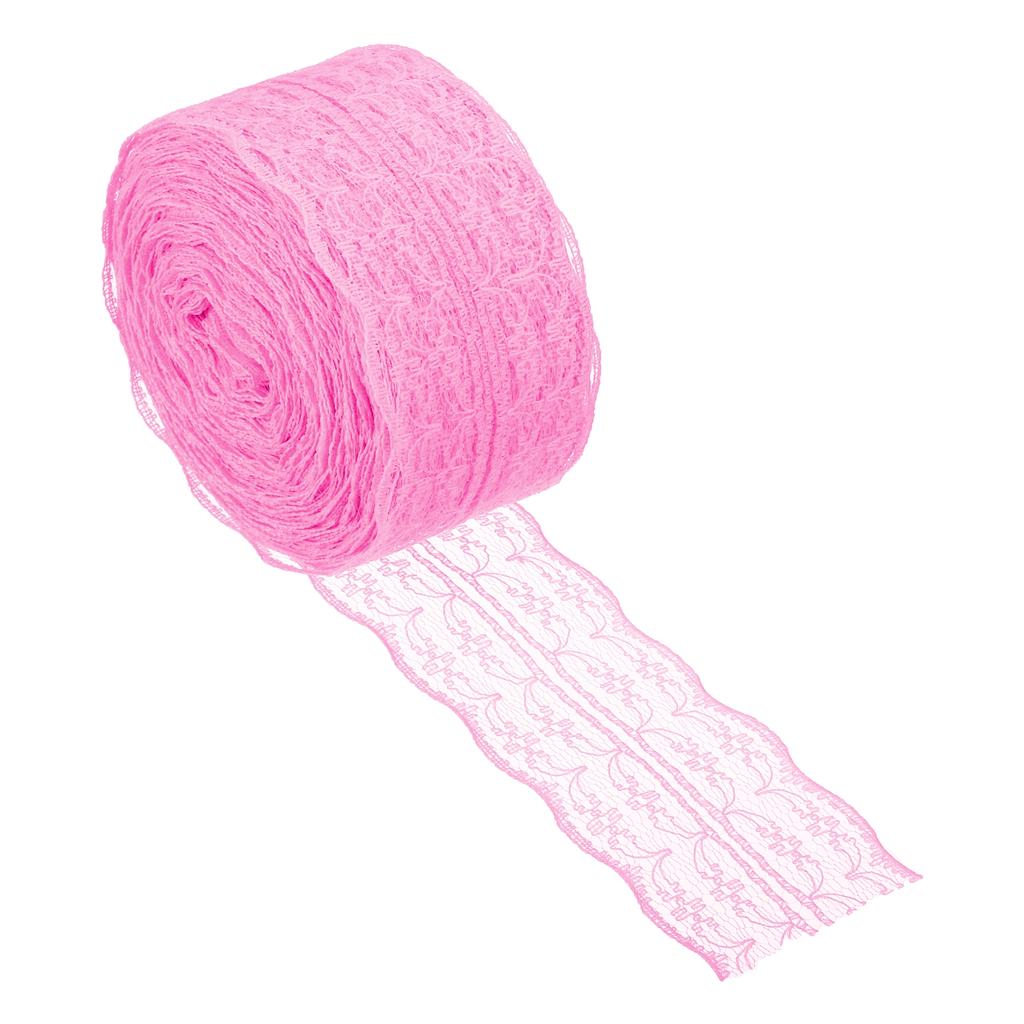 Spitzenbesatzband Nicht-dehnbar Spitze Nährolle Geschenkverpackung Floral Wickeln für Party Heimdeko Kleid Handwerk 1,8 Zoll x 25 Yards