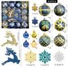 45Pcs Christmas Ball Set Luxury Xmas Balls With Snowflakes And Reindeer Christmas Tree Ornaments For Xmas Party Home Decoration