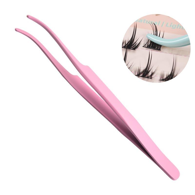 Gold Feather Non-Stick False Eyelash Tweezers - Adhesive-Free, Stainless Steel Beauty Tool