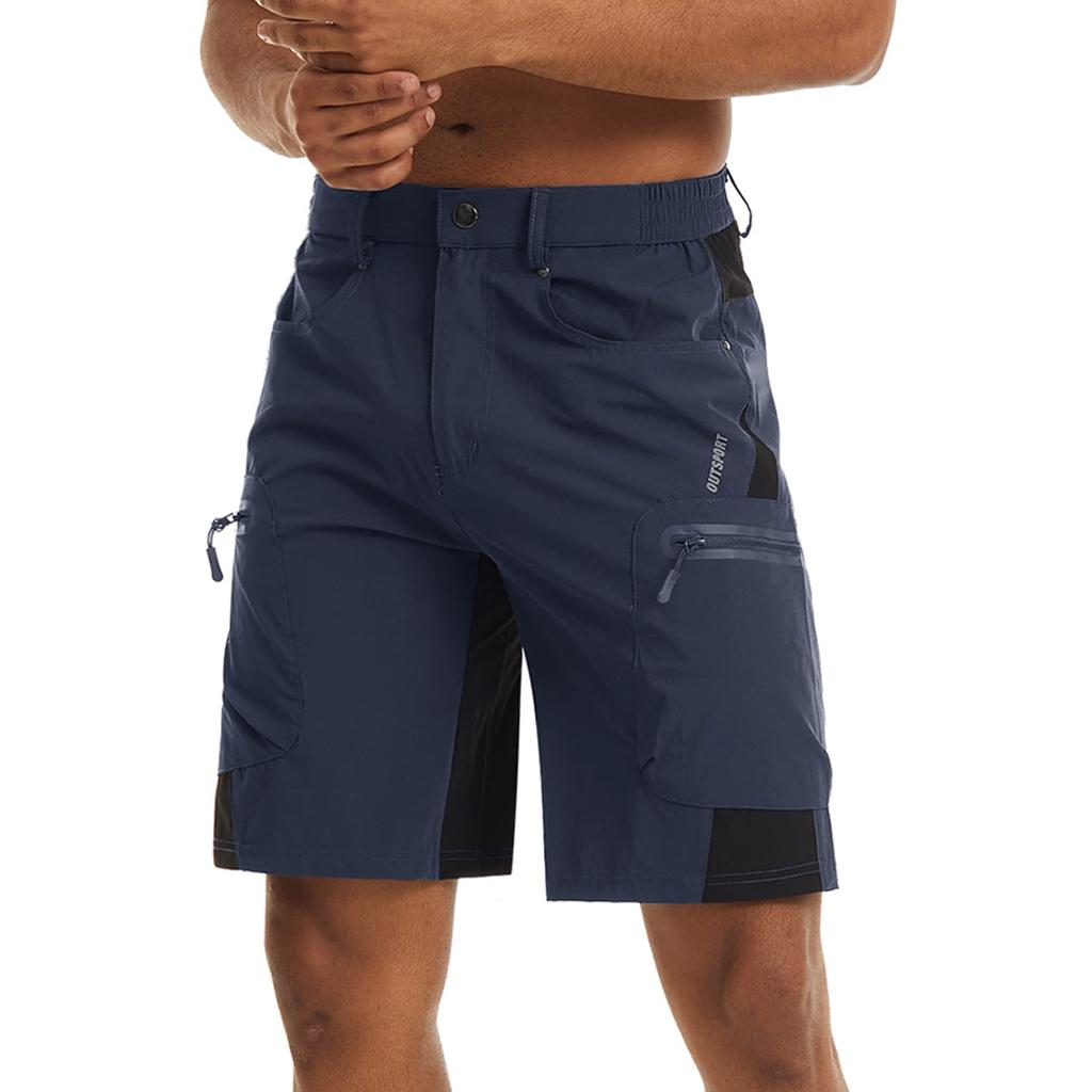Cargo Summer Shorts for Outdoor and Size XL Men's Shorts, Quick-Drying, 5-Length, Water-Repellent, Stretch, Casual, Hiking, Hiking, Trekking, Navy,