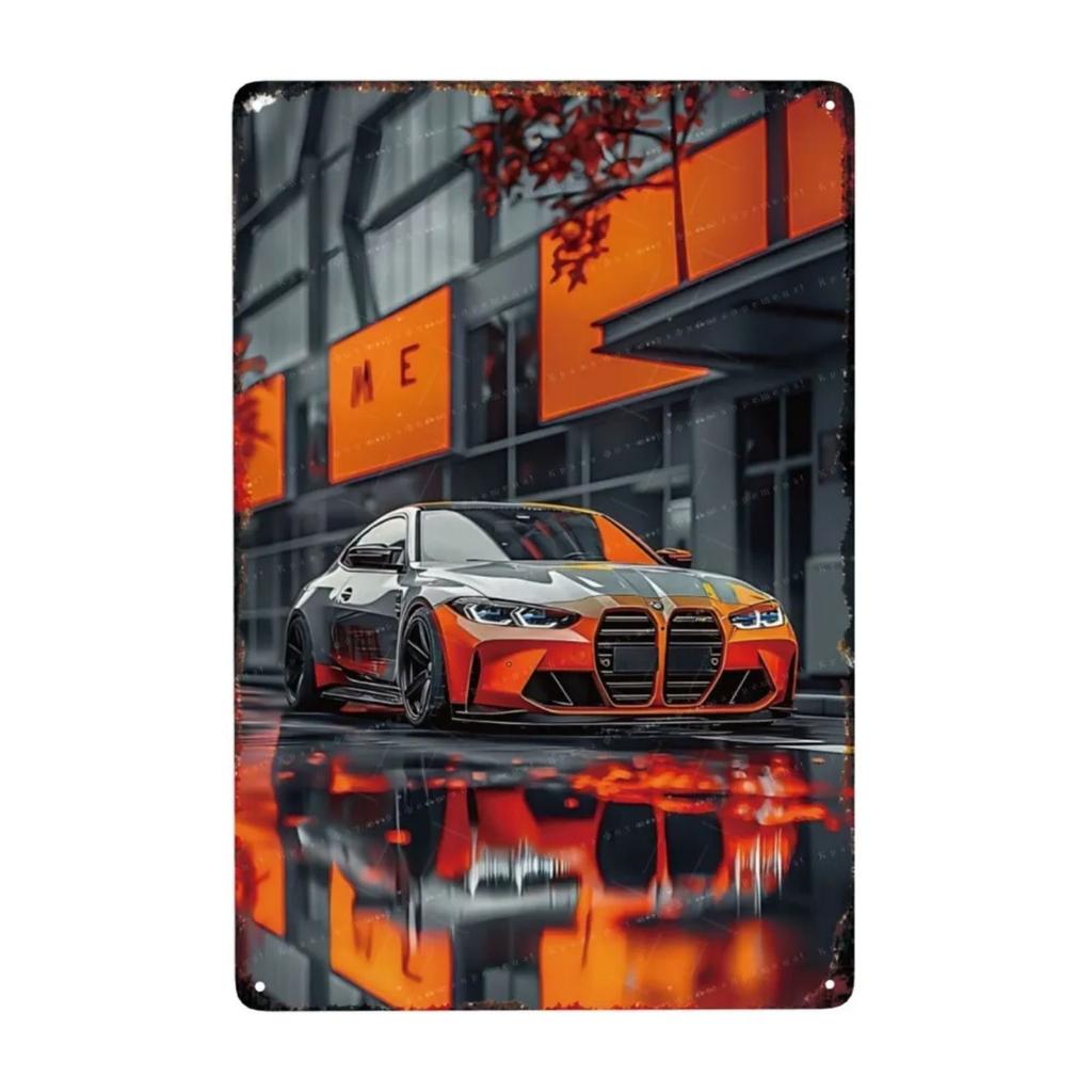 Metal Interior Sports Car Nameplate 20x30cm