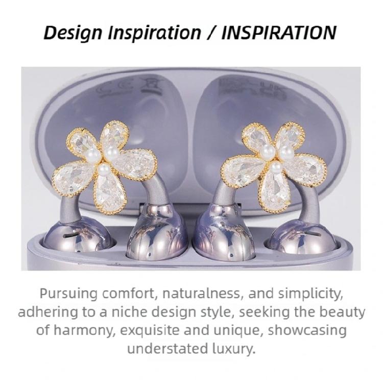 Rhinestones Decor For Clip On Earbuds Open Ear Decorative Earphone Accessories Removeable Decoration Quick Clip